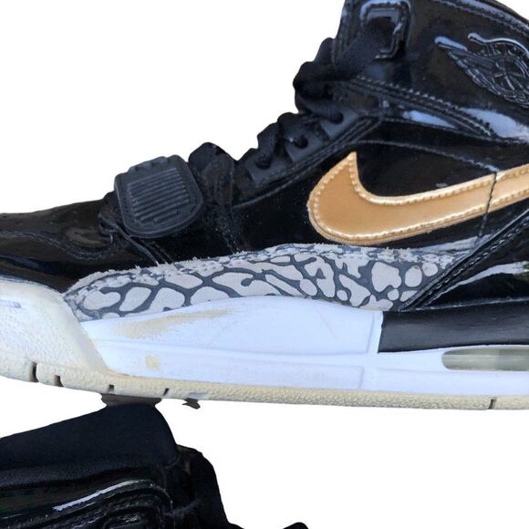 Rare 2018 Nike Air Jordan 1 Legacy 312 Black Gold Patent - Picture 14 of 16